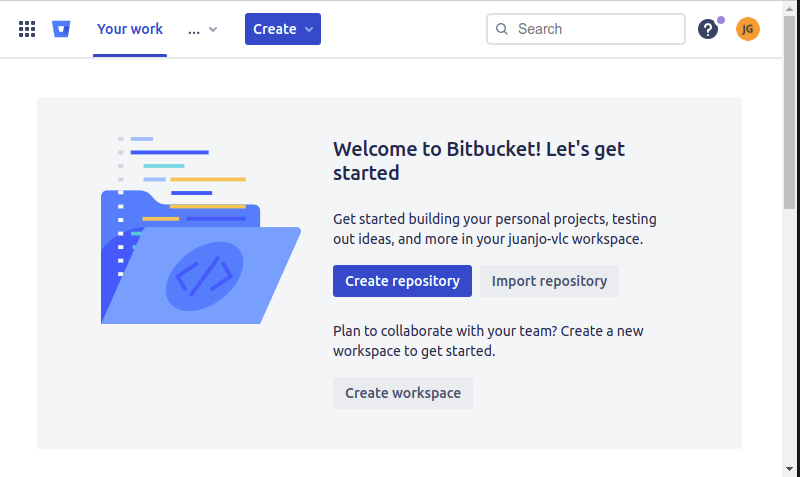 bitbucket landing screen 