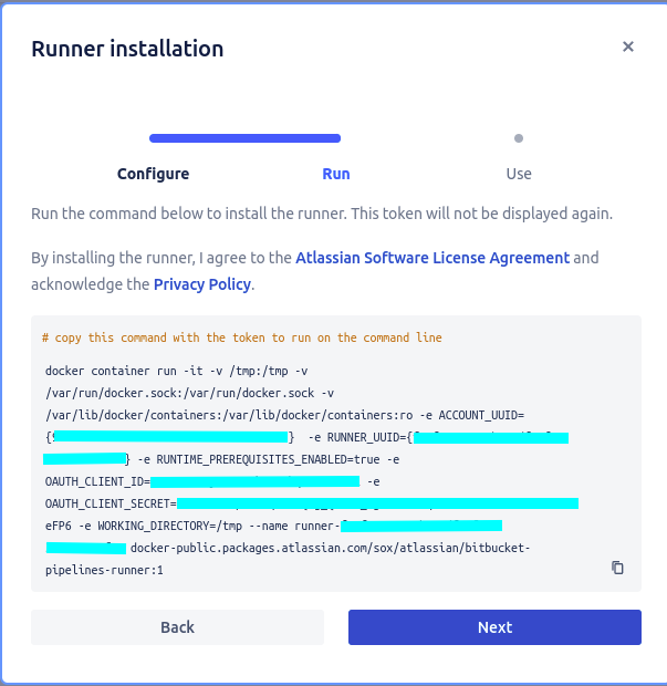 bitbucket runner run parameters