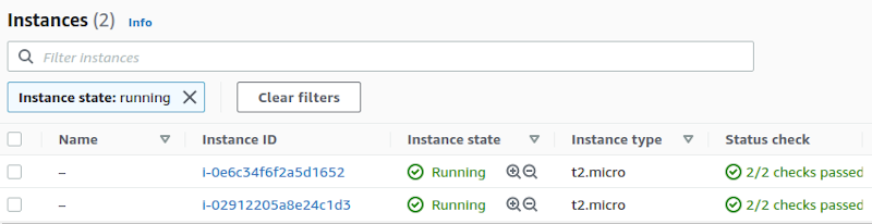 EC2 instance listing